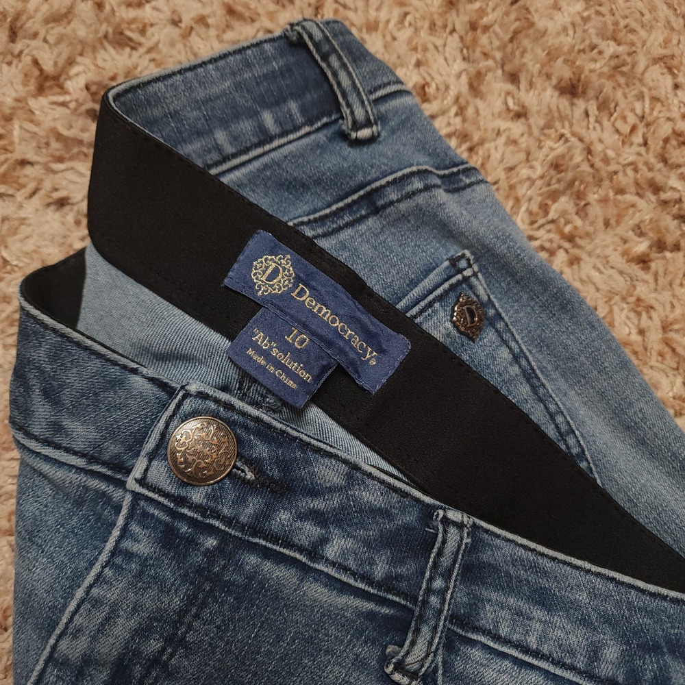 Democracy Ab solution Jeans Womens 10 Blue Skinny‎ Medium Wash Tummy Control